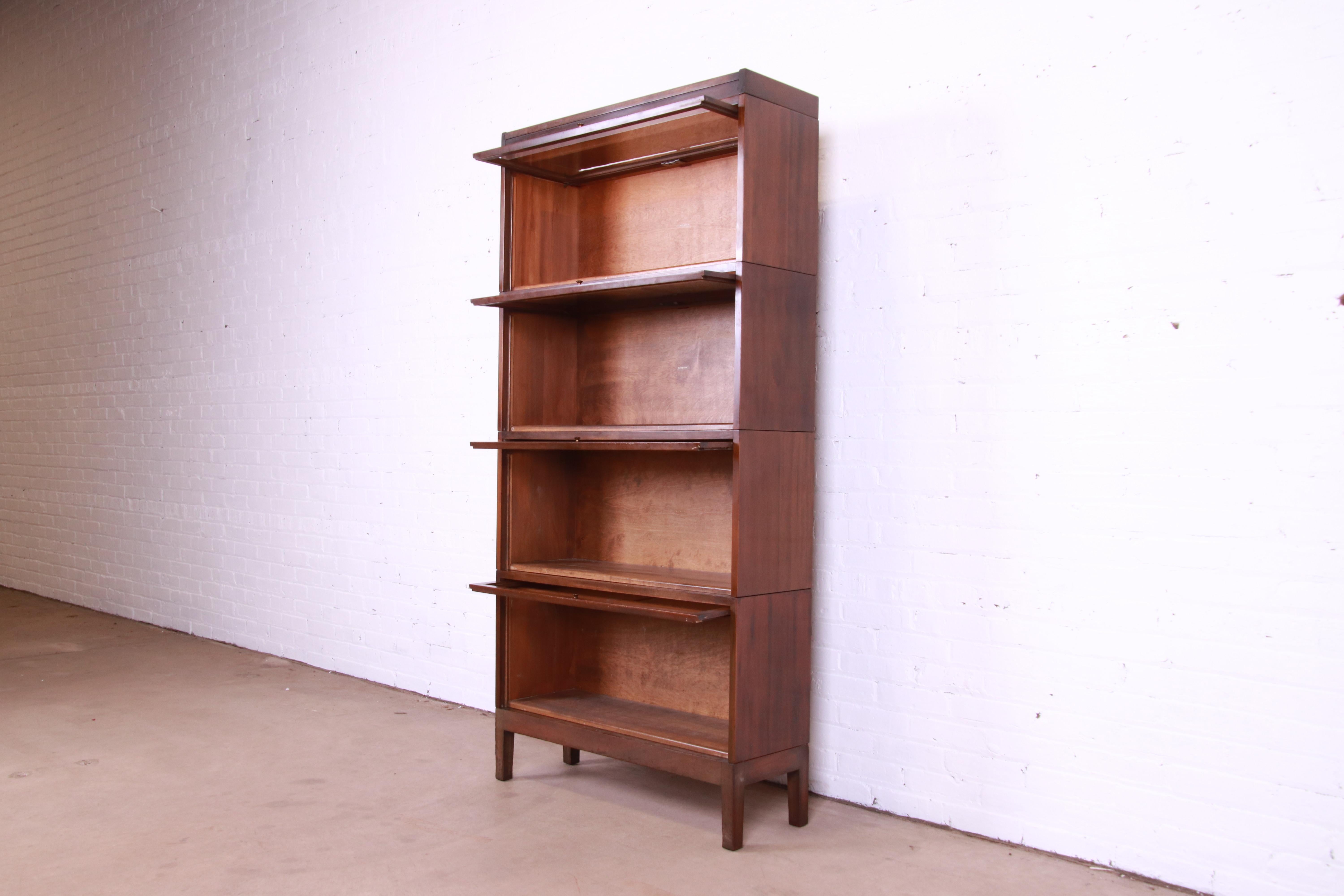 20th Century Shaw Walker Arts & Crafts Four-Stack Barrister Bookcase, circa 1920s