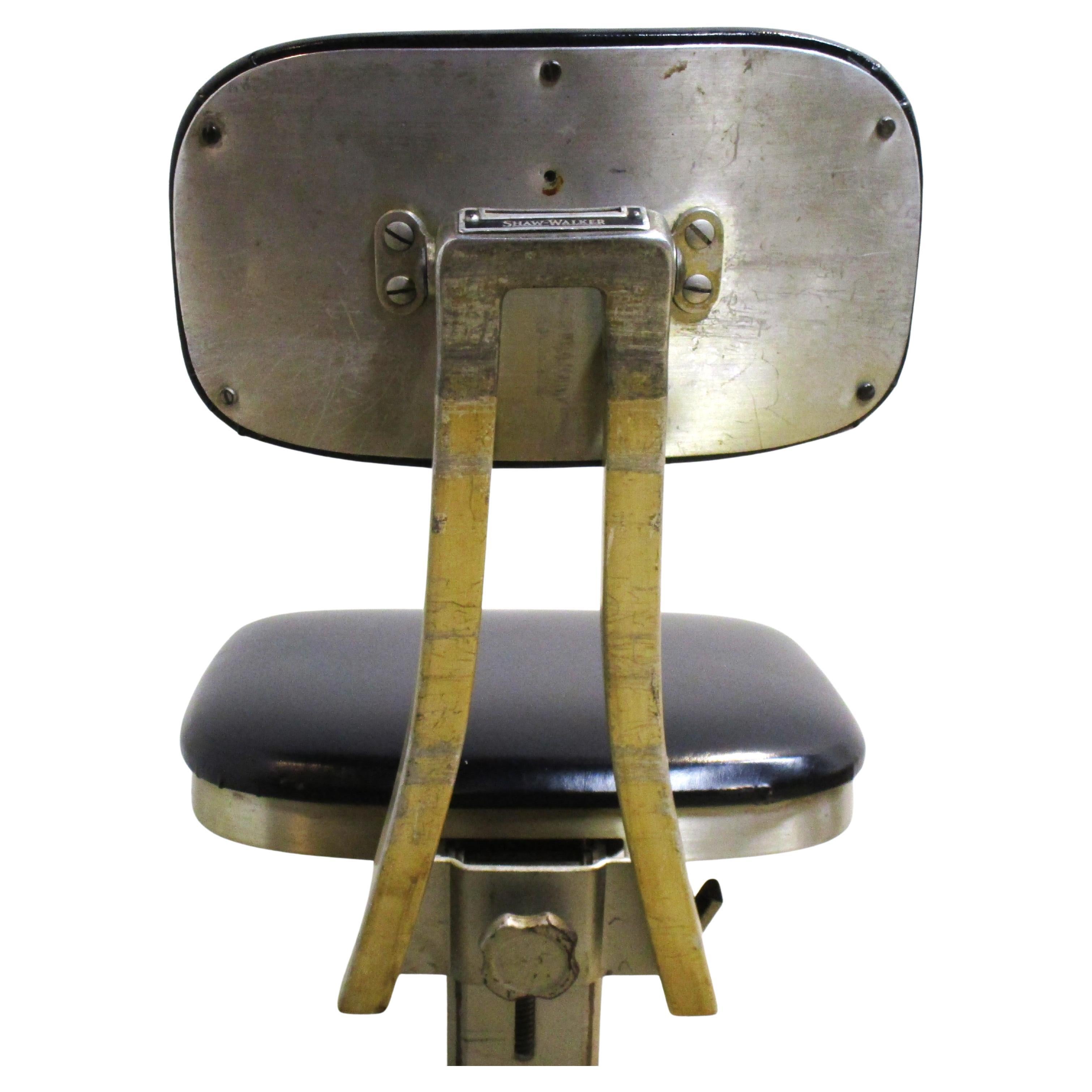 Shaw Walker Industrial Aluminum Task Chair, Circa 1930 In Good Condition In Rochester, NY