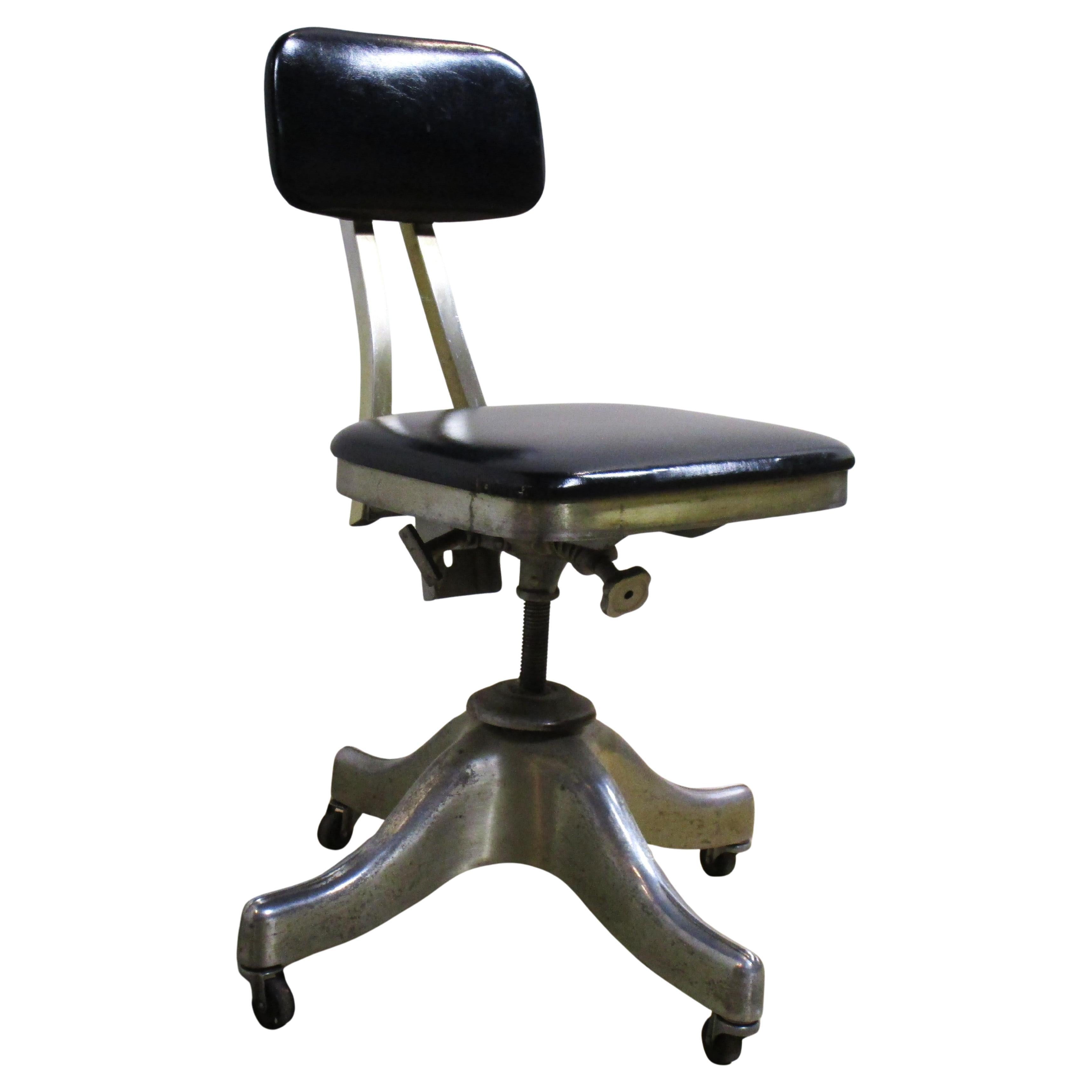 Shaw Walker Industrial Aluminum Task Chair, Circa 1930 1