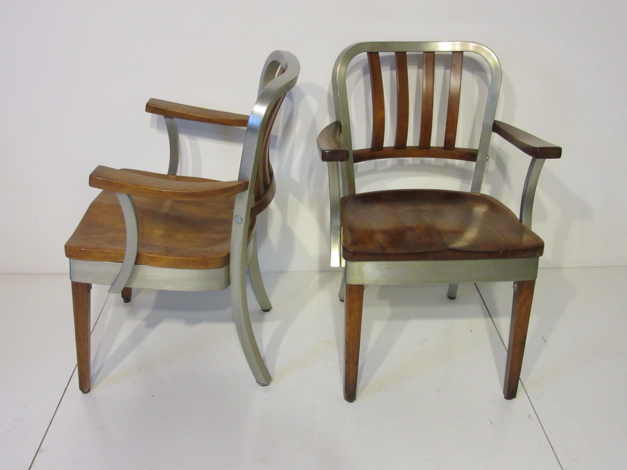 20th Century Shaw Walker Industrial Styled Dining or Office Armchairs