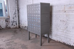 Shaw Walker Midcentury Industrial Age 54-Drawer Metal Library Card Catalog