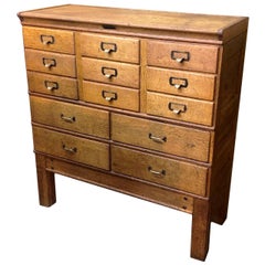Shaw Walker Oak Stacking Cabinet with Drawers