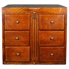 Shaw Walker Table Top Oak File Cabinet c.1940