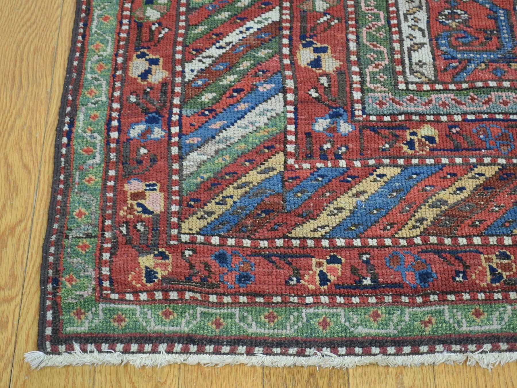 Early 20th Century Shawl Design 1900 Antique Northwest Persian Wide Runner Rug For Sale