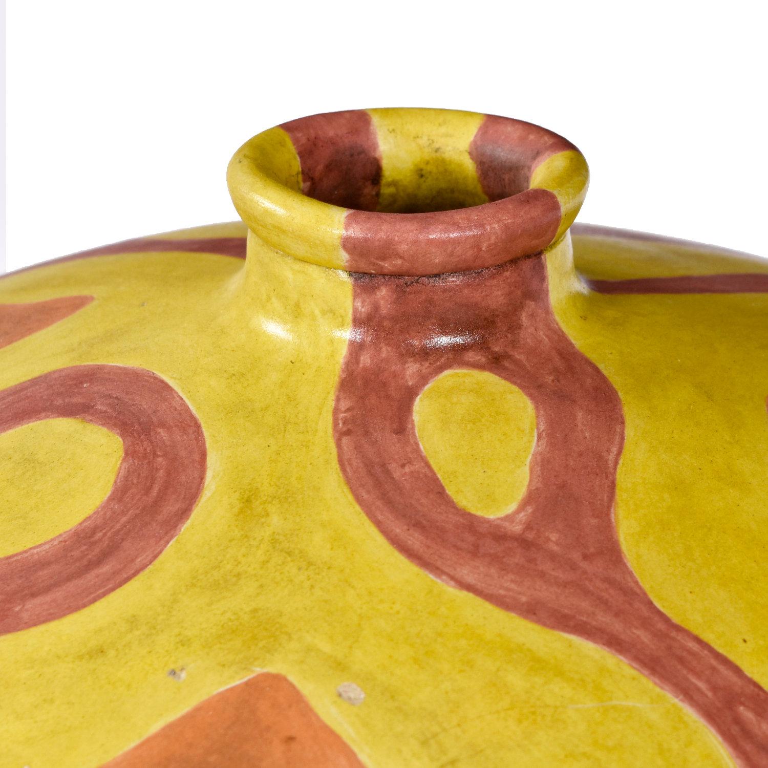 XXIe siècle et contemporain Grand vase en céramique organique jaune et orange Shawn Banks en vente