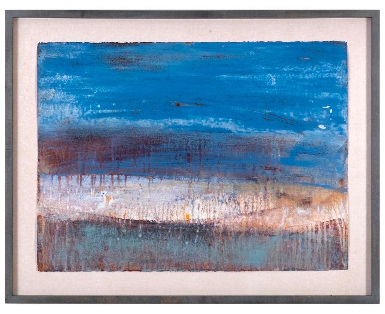 Châle Dulaney en plâtre peint représentant un paysage vénitien, vertus expressionnistes abstraites