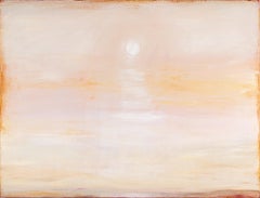 Generative: Abstract Color Field Landscape Painting in Light Peach, Orange