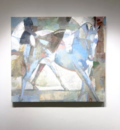 Shawn Faust, "Equicentric", 36x40 Abstract Equestrian Mixed Media Painting