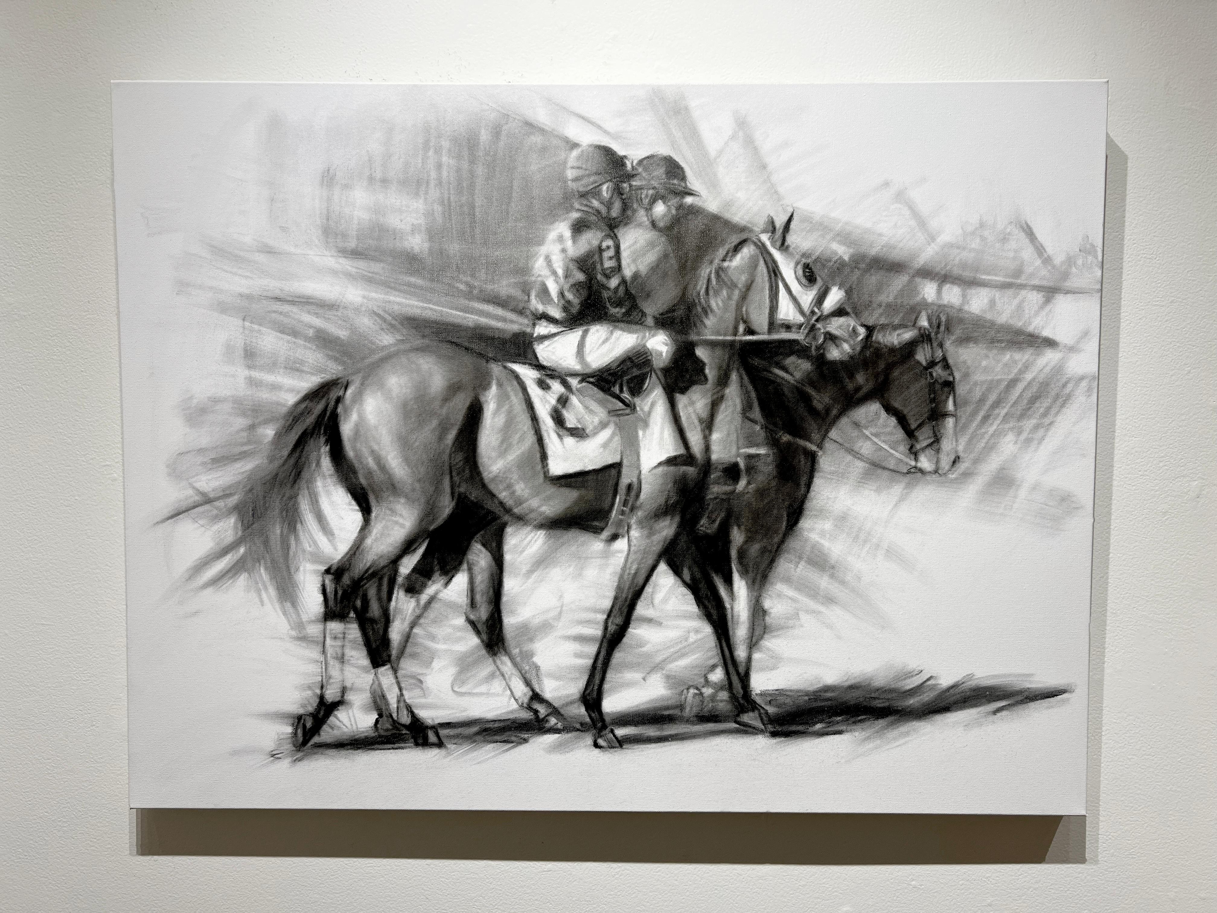 black man on horse painting