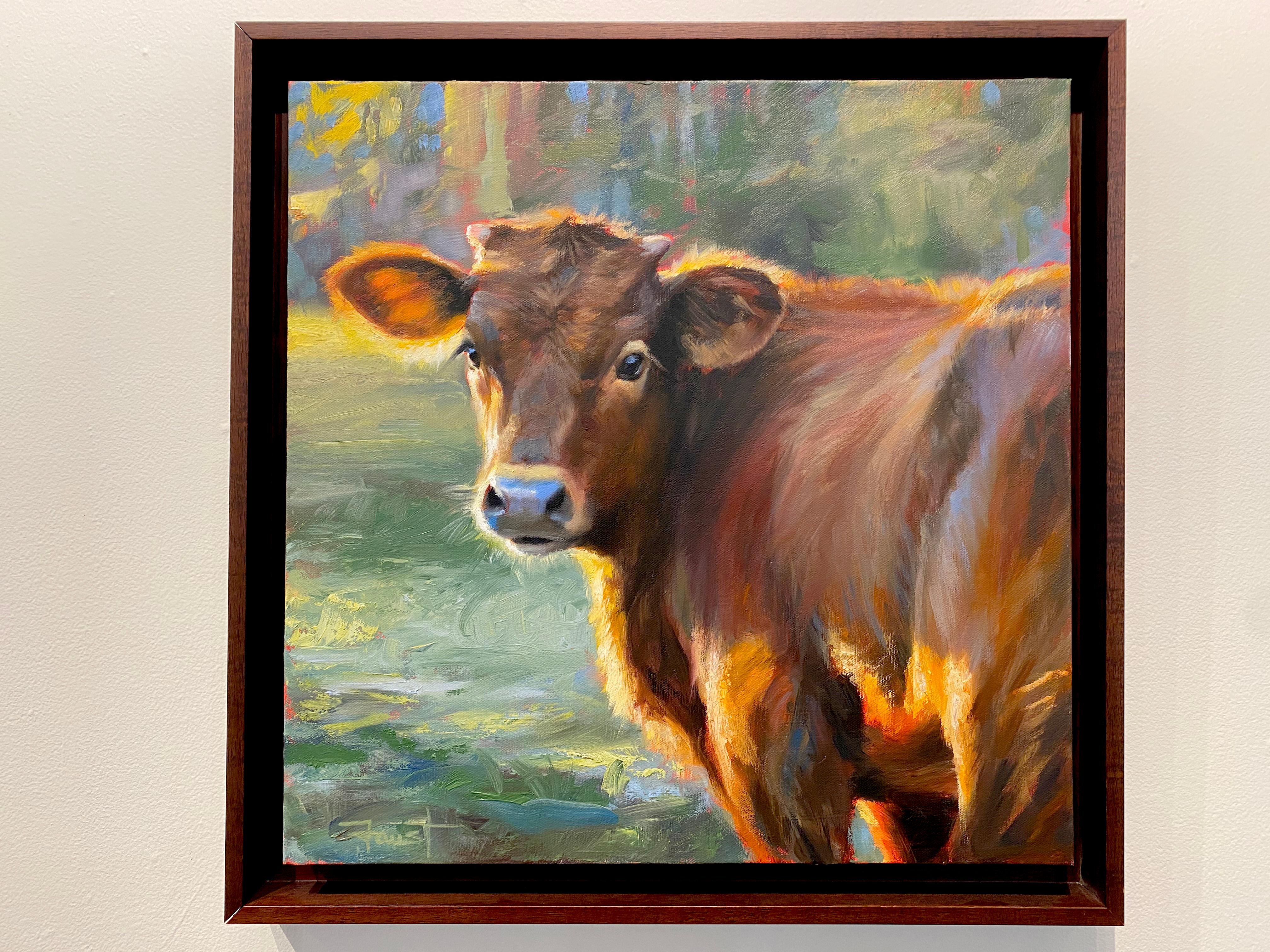 oil painting cow