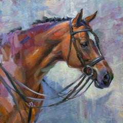 Shawn Faust, "Warm Blooded", 36x36 Equine Oil Painting on Canvas