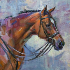 Shawn Faust, "Warm Blooded", 36x36 Equine Oil Painting on Canvas 