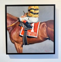 Shawn Faust, "Wise Dan" 24x24 Horse and Jockey Velazquez Equine Oil Painting