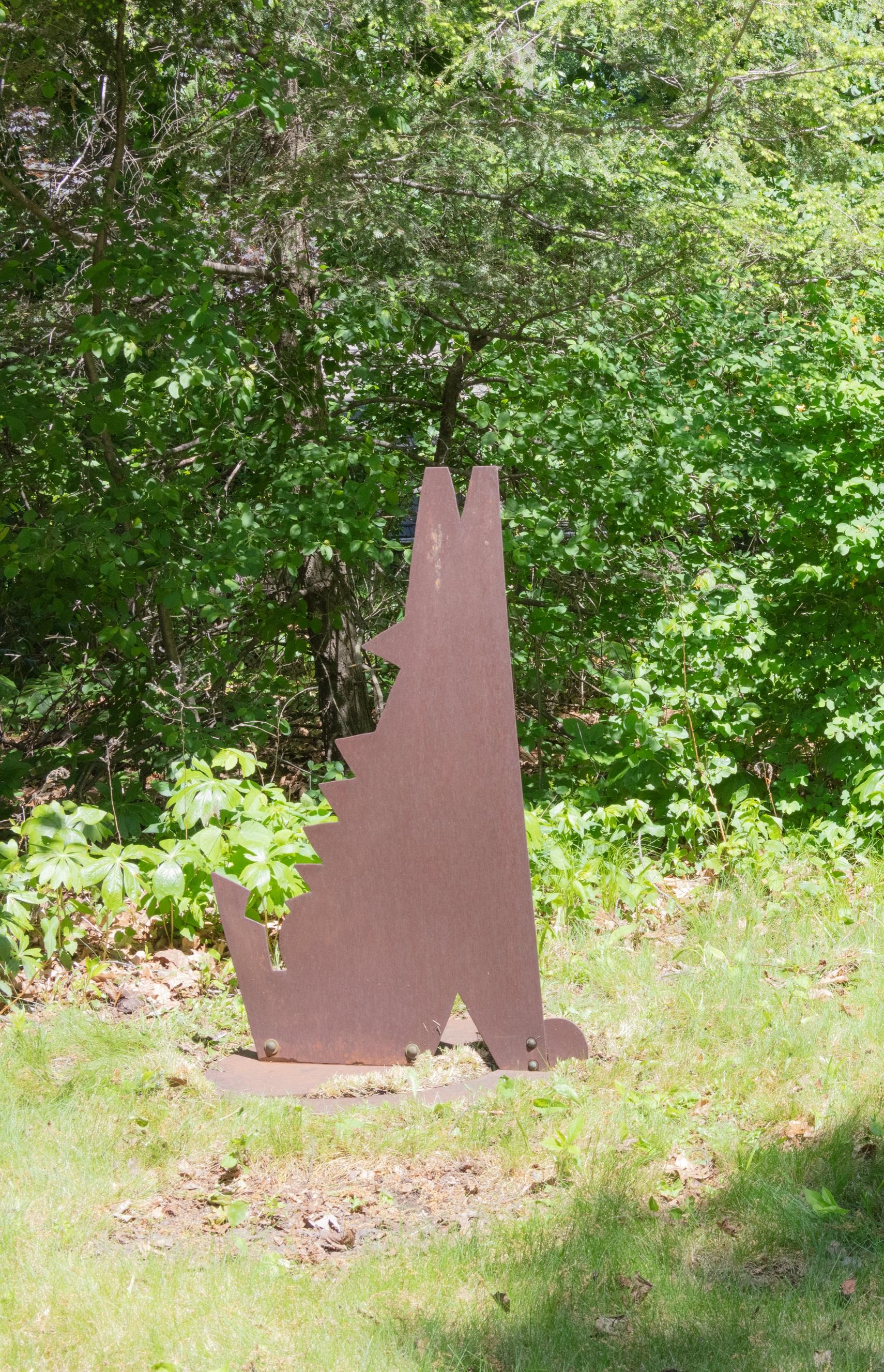 „Coyote“-Patina aus rostfarbenem Stahl, Skulptur für den Außenbereich  im Angebot 1