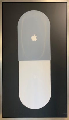 "APPLE PLUS BLACK" (FRAMED) Painting 85" x 48" inch by Shawn Kolodny