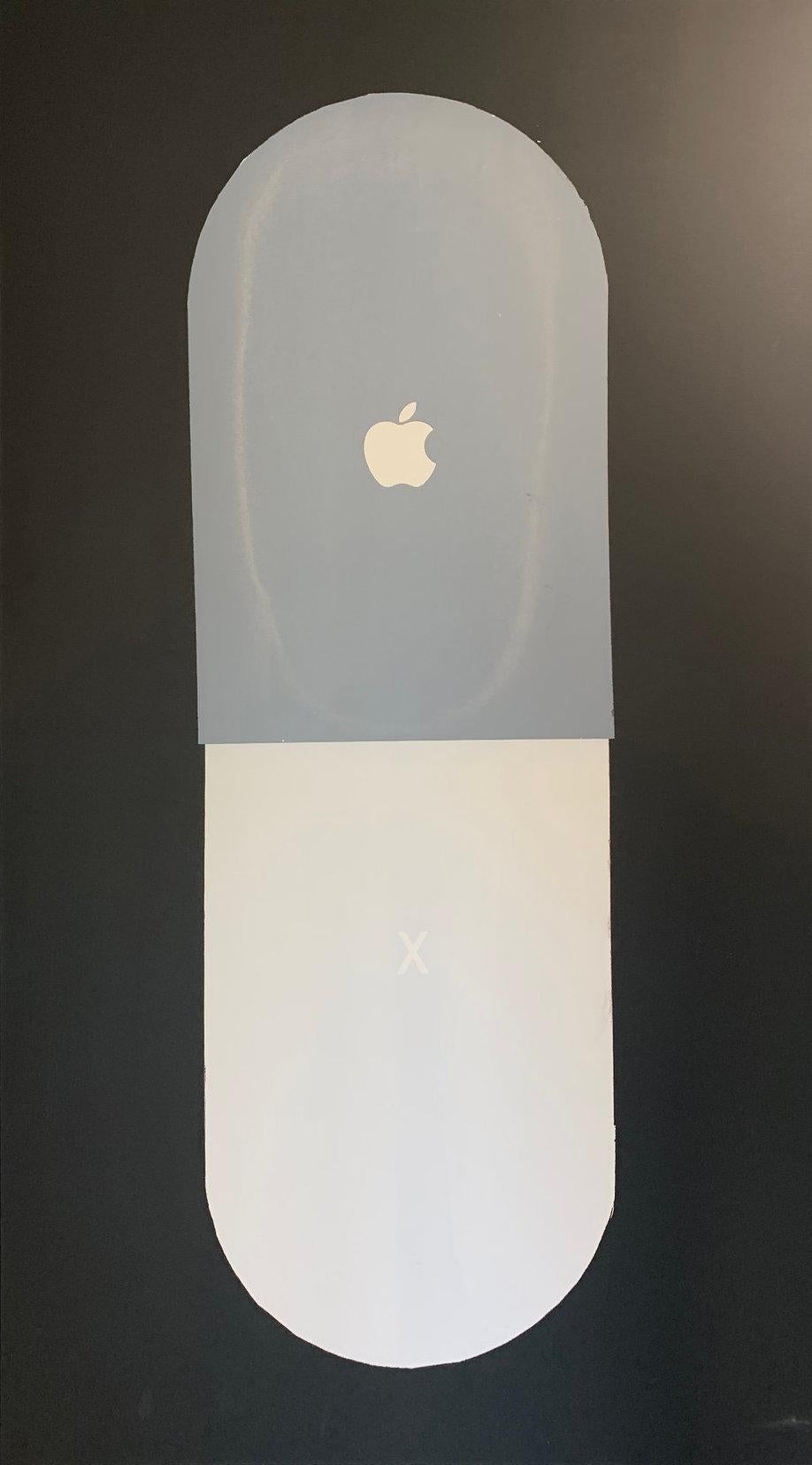 "APPLE PLUS BLACK" (FRAMED) Painting 85" x 48" inch by Shawn Kolodny
