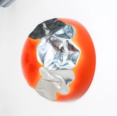 "Neon Terracotta" Abstract Wall Sculpture 48" x 48" x 24" in by Shawn Kolodny