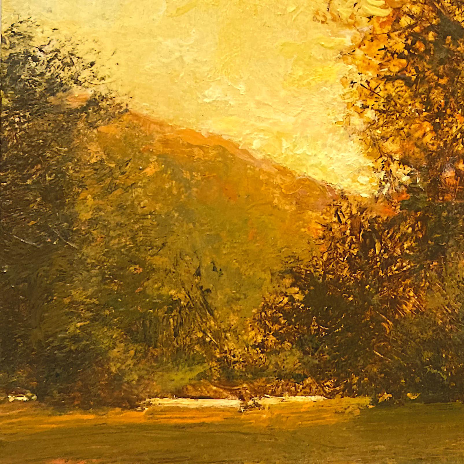 Evening, Original Oil Painting - Brown Figurative Painting by Shawn Krueger