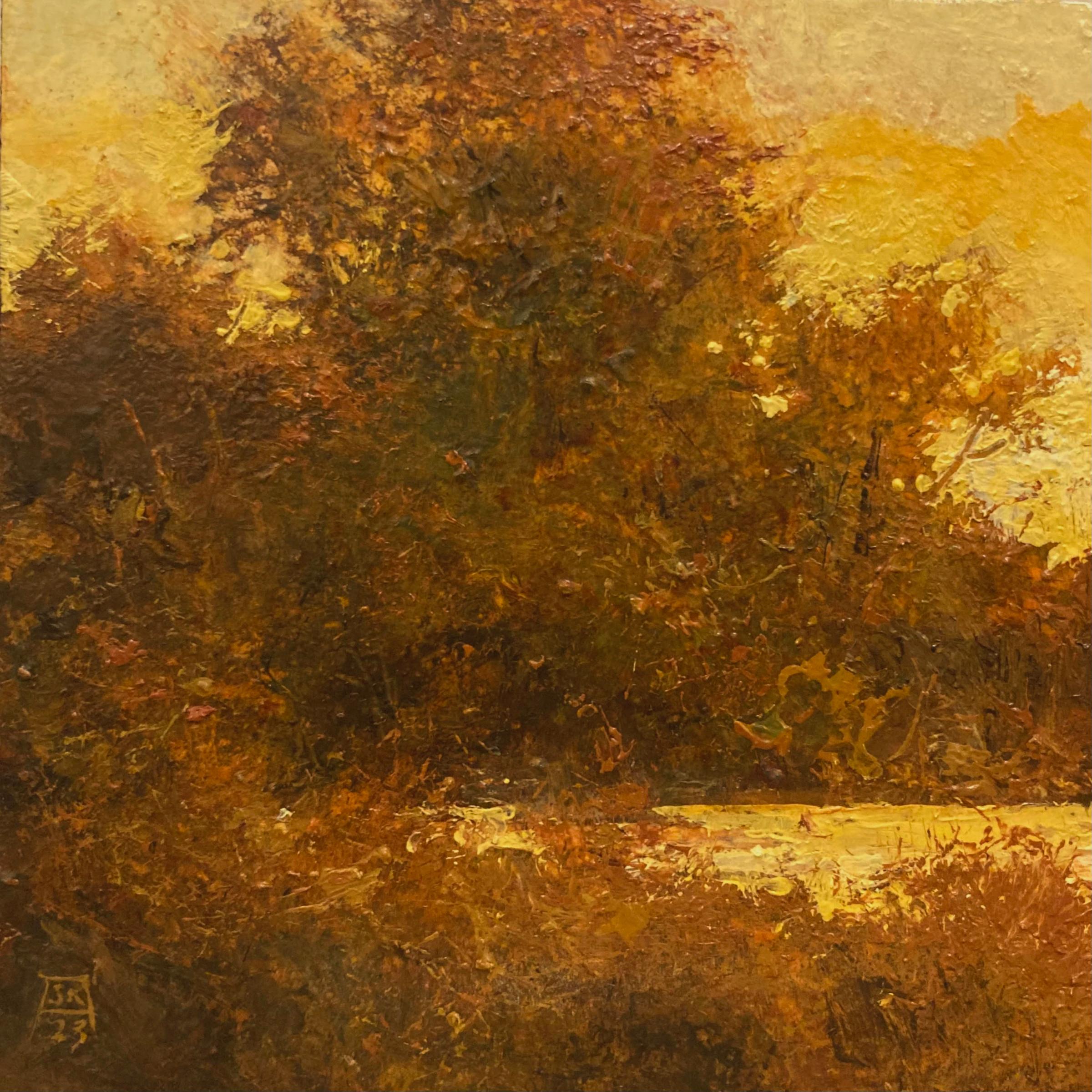 Shawn Krueger Landscape Painting - Marsh Light, Original Oil Painting