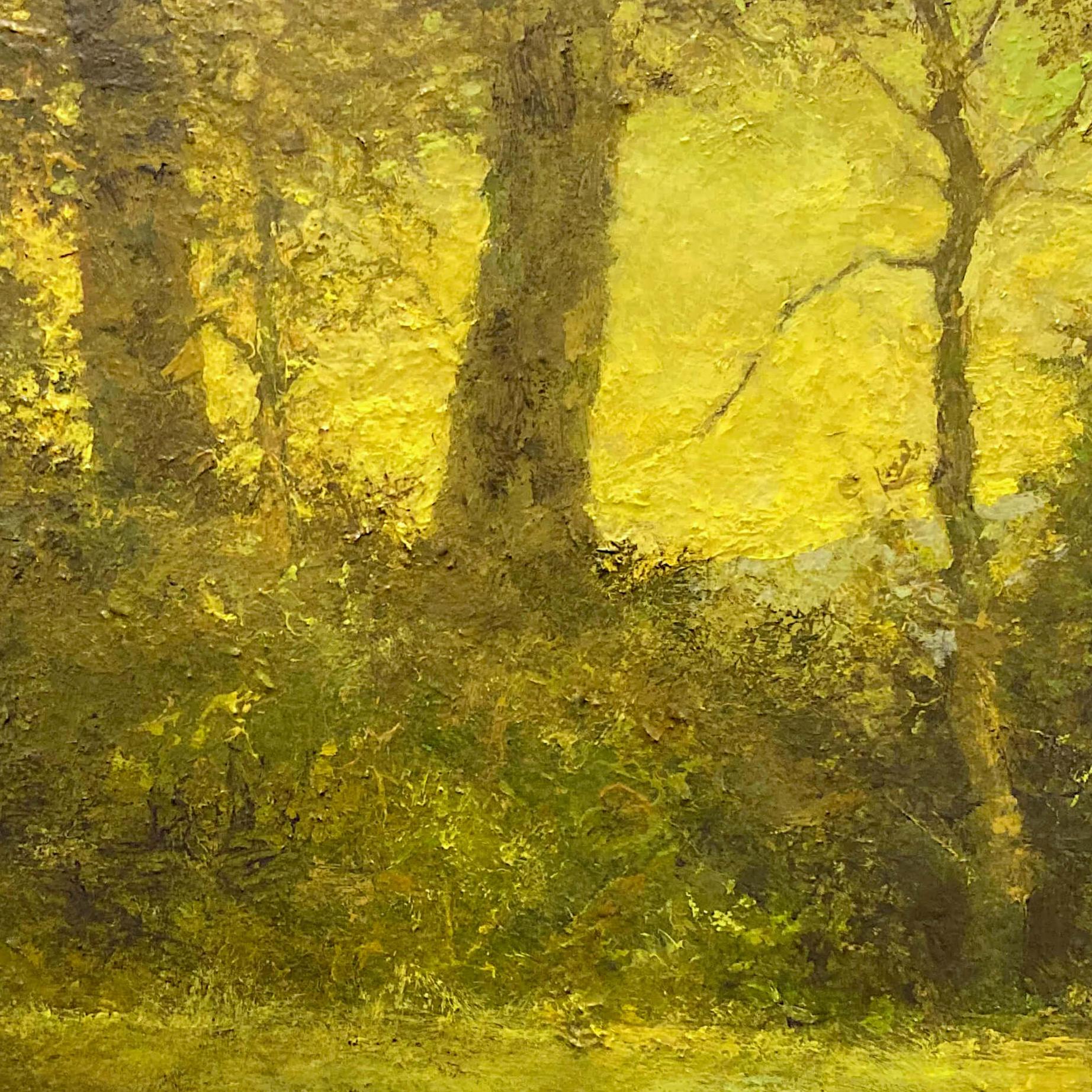 Upstate, Verde, Pintura al óleo original - Painting Realista de Shawn Krueger