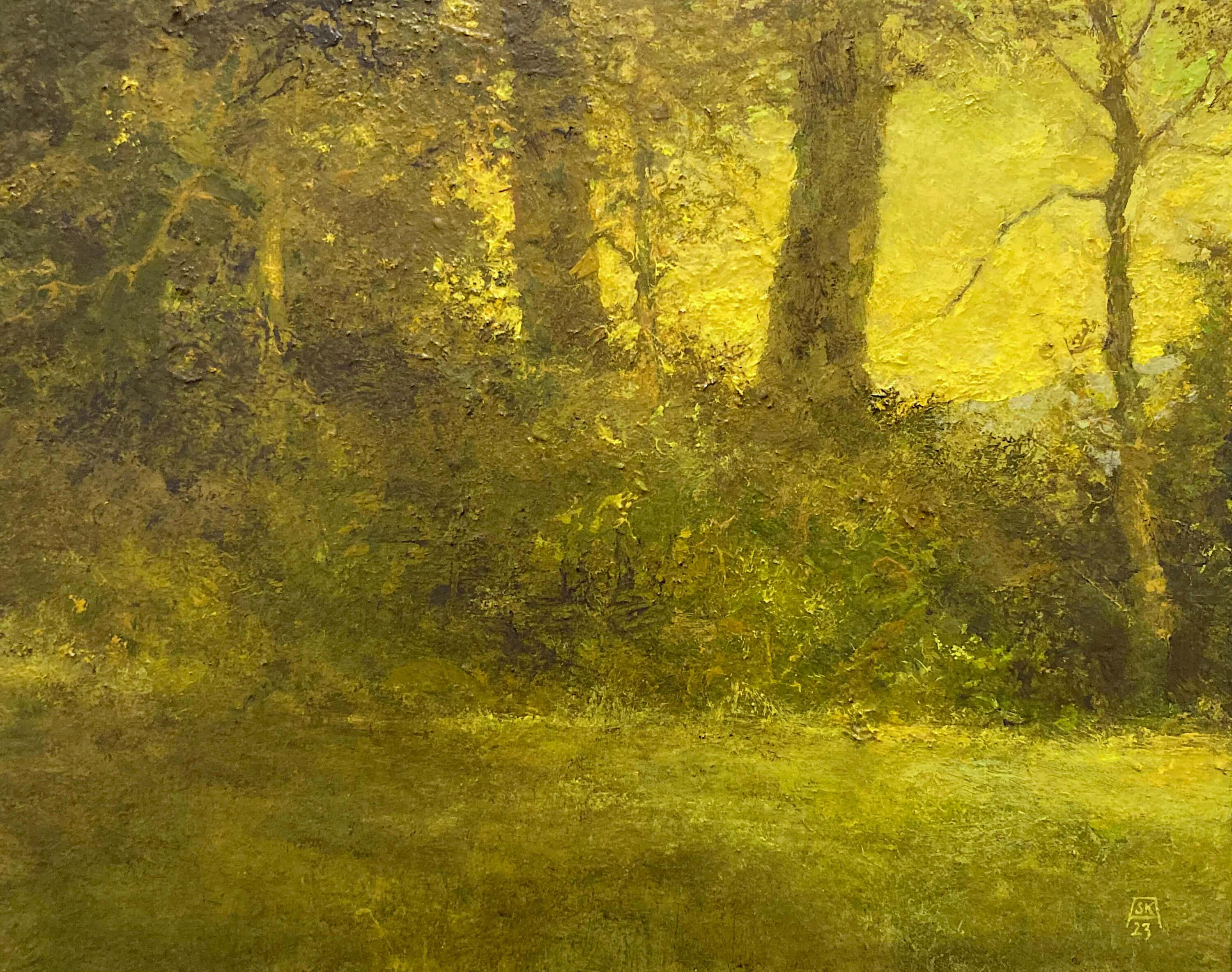 Shawn Krueger Landscape Painting - Upstate, Green, Original Oil Painting