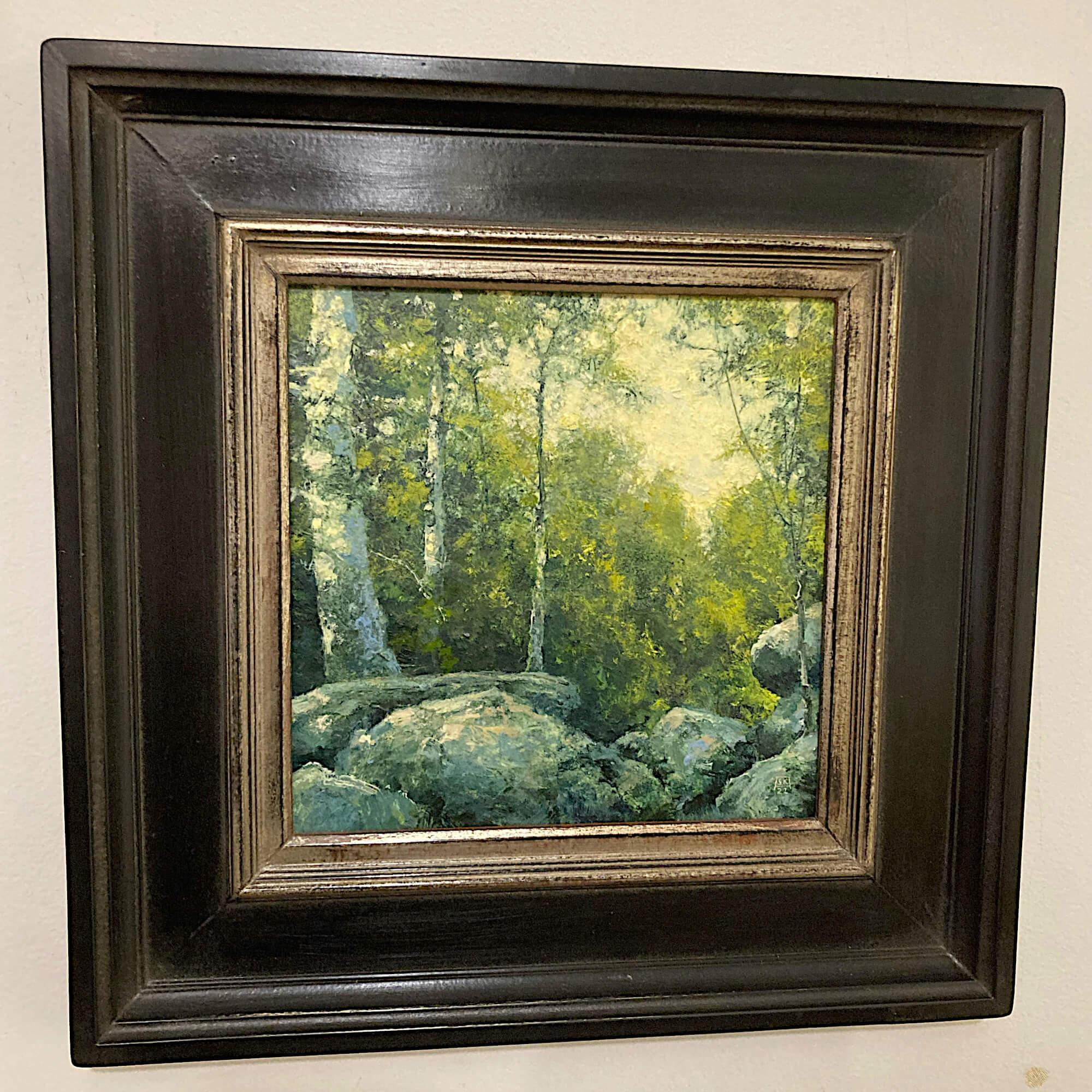 When Last We Met, Original Oil Painting - Brown Landscape Painting by Shawn Krueger