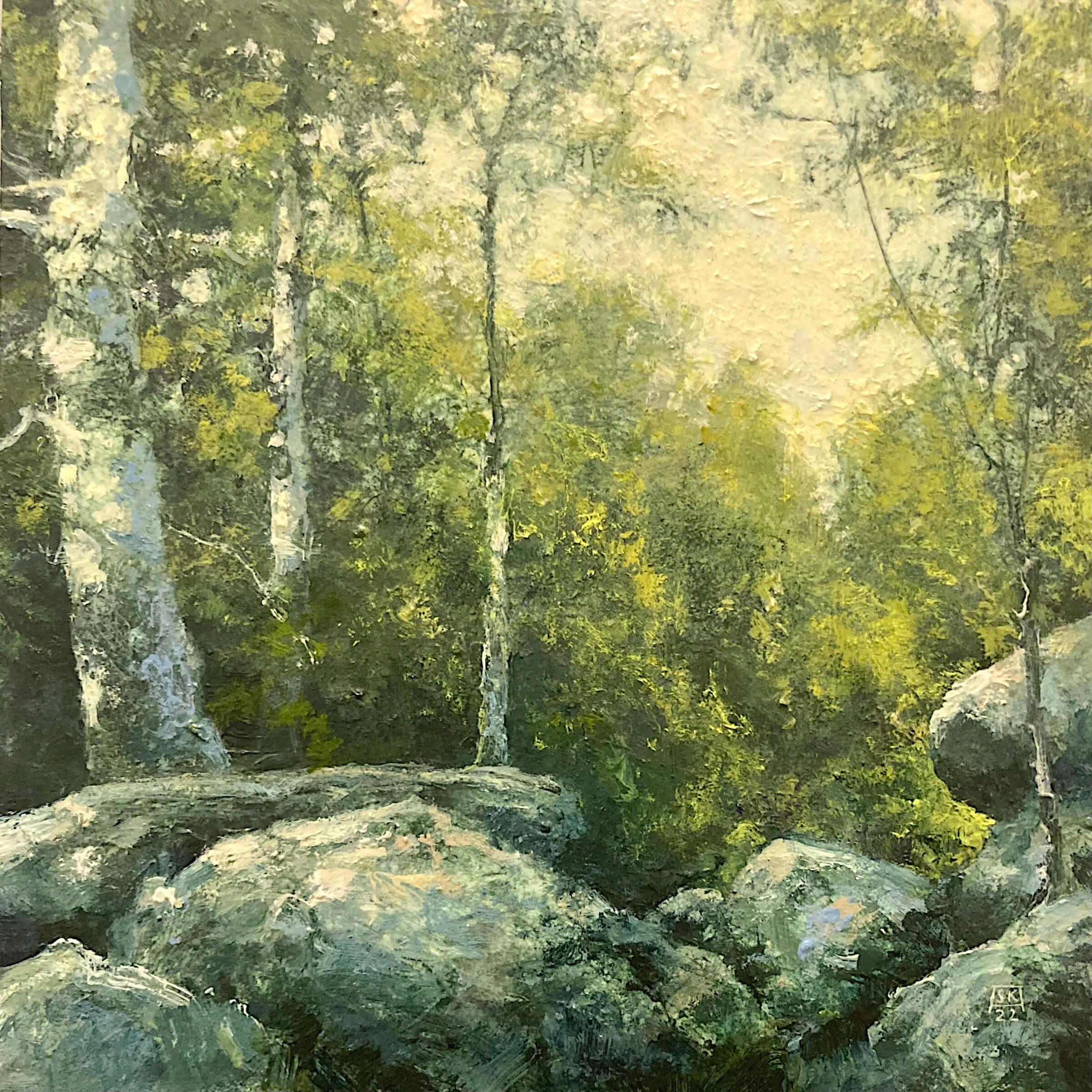 Shawn Krueger Landscape Painting - When Last We Met, Original Oil Painting