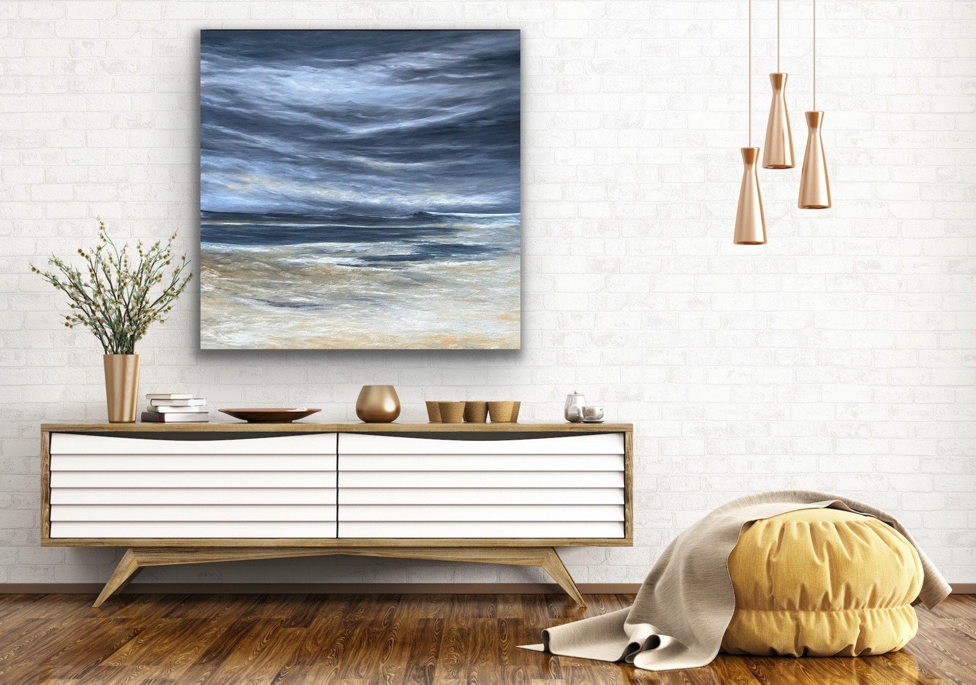 Midnight Shore, Painting, Oil on Canvas For Sale 3