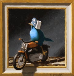 "Blue Rider, " Oil Painting