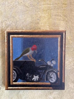 "Night Rider" - Peinture à l'huile originale sur panneau