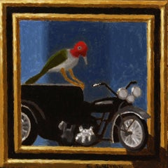 "Night Rider" - Peinture à l'huile originale sur panneau