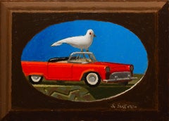 "Pájaro T" (2025) de Shawn Sullivan, Pintura original al óleo con retrato de animal
