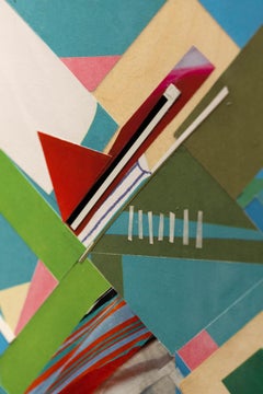 "Askew/ Ask You/ Achoo" Vibrant Abstract Paper Collage by Shawn Theodore