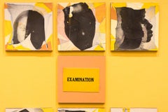 "EXAMINATION" Assemblage of found photos and polaroid lift on panel