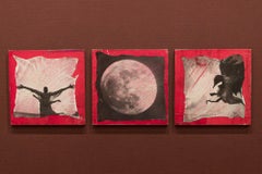 "Harvest" Assemblage of vintage and found photos lifted onto painted wood panel