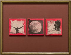 "Harvest" Assemblage of vintage and found photos lifted onto painted wood panel