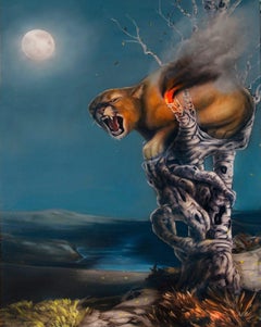 "The Night is on Fire" Oil Painting