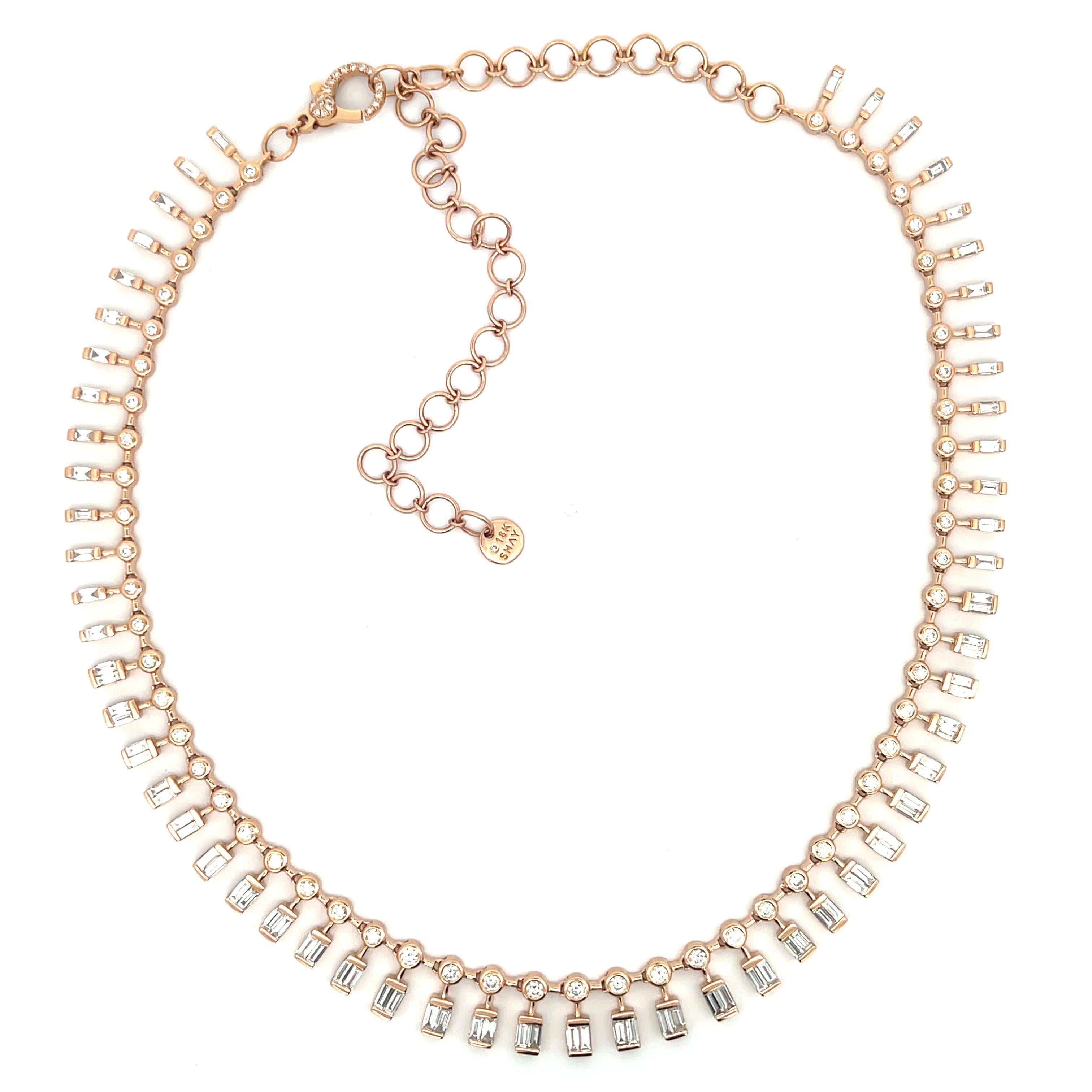 Contemporary Shay Dot & Dash Diamond Choker Necklace 18K Rose Gold