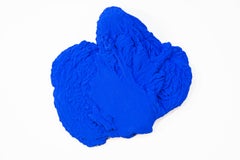 Used Blue Matter 2 - matte, blue, textured, abstract, mixed media wall sculpture