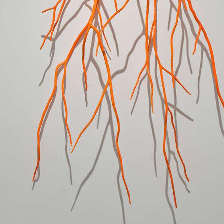 Bough Laden with Fluorescent Orange - Gray Abstract Sculpture by Shayne Dark