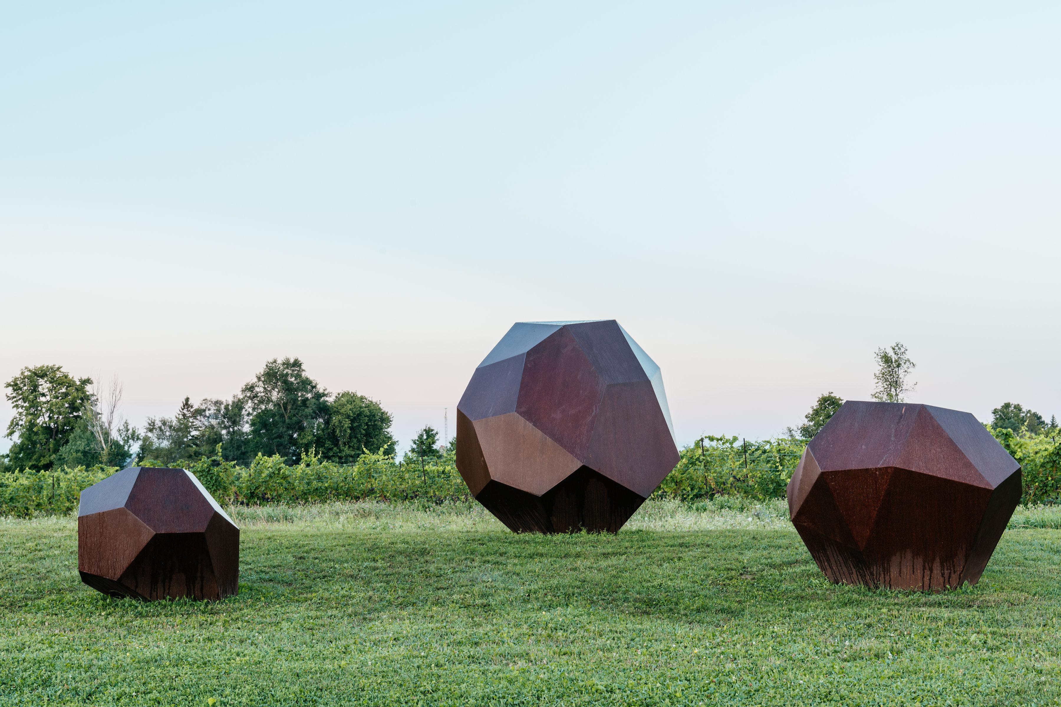 Shayne Dark Abstract Sculpture - Glacial Series: Drop Stones 1, 2 and 3