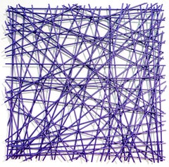 Gridlock Series Purple - layered, intersecting, forged aluminum wall sculpture