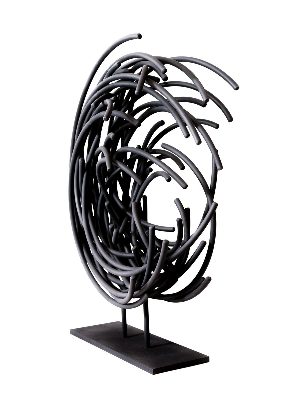 Maelstrom Series No 4 - layered, intersecting, forged aluminum sculpture - Sculpture by Shayne Dark