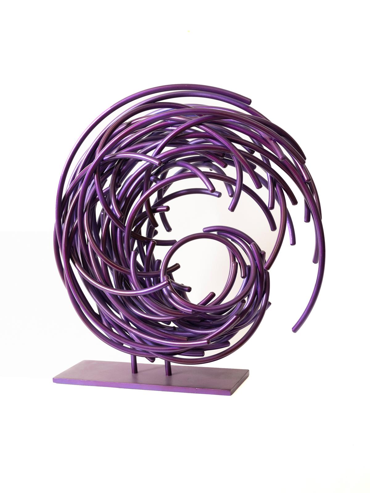 Shayne Dark Abstract Sculpture - Maelstrom Series No 5 - layered, intersecting, forged aluminum sculpture