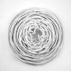 Maelstrom Series No 6 - layered, intersecting, forged aluminum wall sculpture