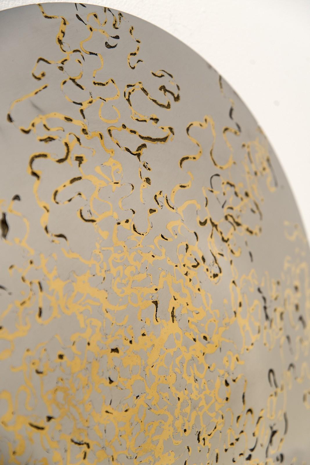 Série Reflecting Nature No 1 - acier inoxydable poli, cuivre, sculpture murale en vente 1