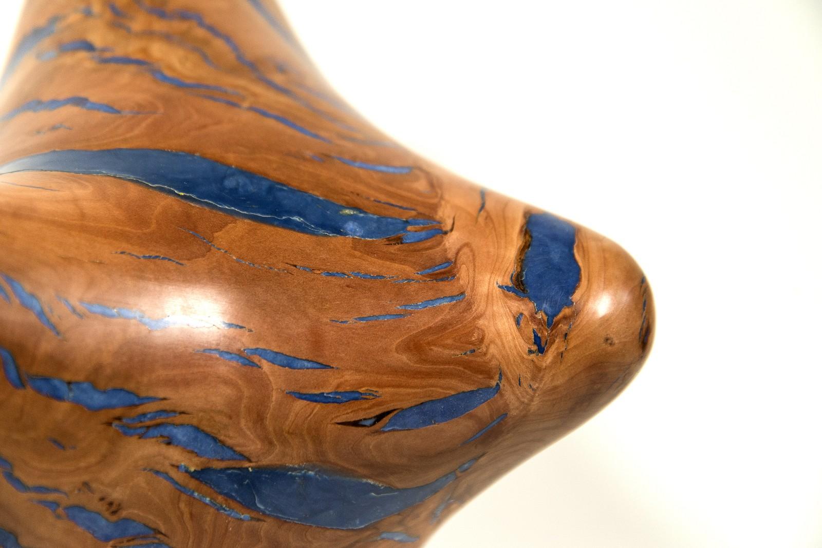 Windfall Series II No 8 - smooth, carved, abstract, Applewood & resin sculpture For Sale 1