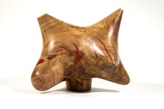 Windfall Series II No 9 - smooth, carved, abstract, Applewood & resin sculpture