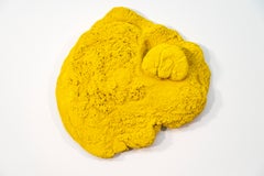 Yellow Matter - bright, matte, textured, abstract, mixed media wall sculpture