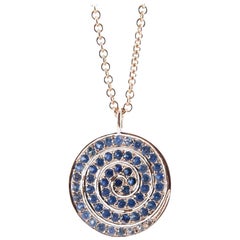 She Bee Blue Sapphire Spiral Pendant and Chain